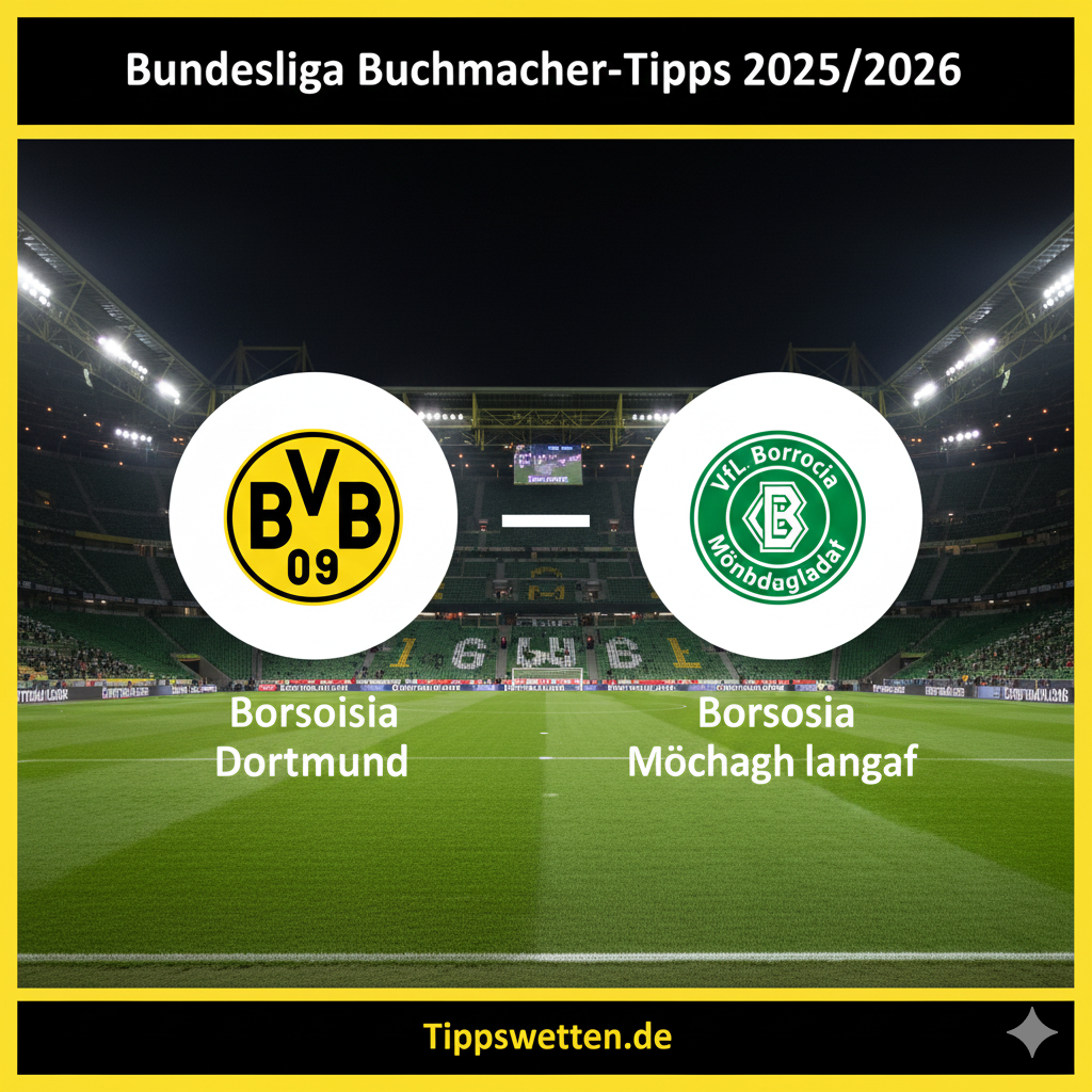 Wett-Tipps zur Bundesliga 2025/2026 : Borussia Dortmund vs Borussia Moenchengladbach - 15. Spieltag