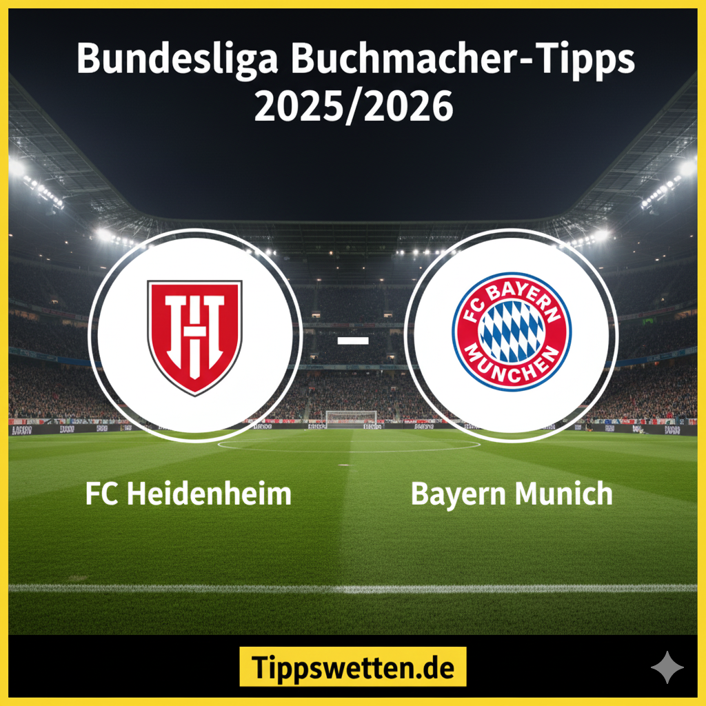 Wett-Tipps zur Bundesliga 2025/2026 : FC Heidenheim vs Bayern Monachium - 15. Spieltag