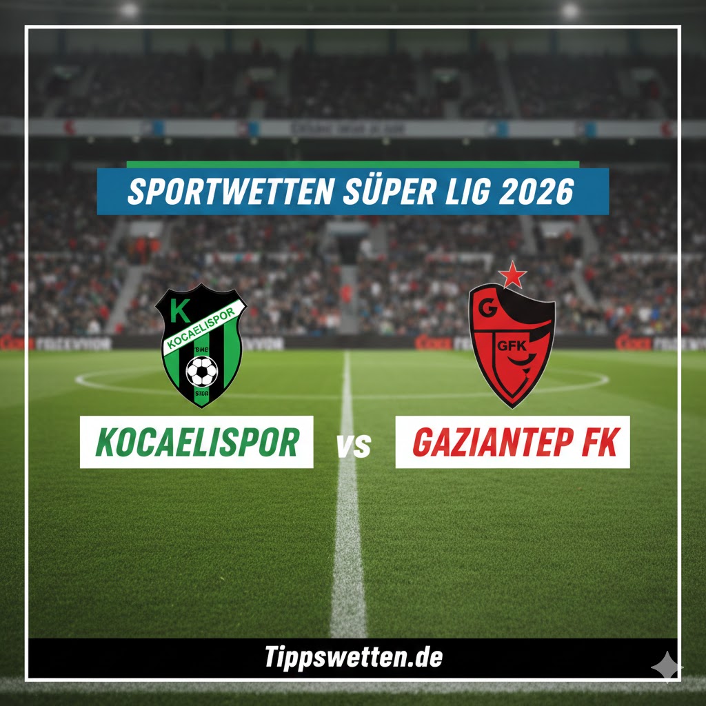 Sportwetten Süper Lig 2026 : Kocaelispor vs Gaziantep FK - 22. Spieltag