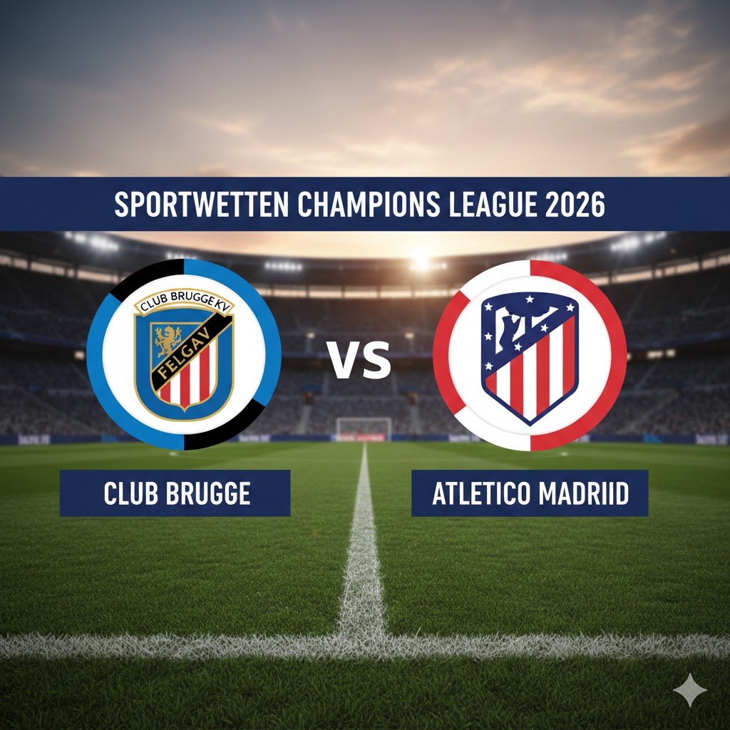 Sportwetten Champions League 2026 : Club Brugge vs Atletico Madrid - 9. Spieltag
