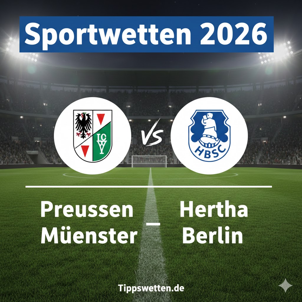 Sportwetten 2. Bundesliga 2026 : Preussen Muenster vs Hertha Berlin - 25. Spieltag